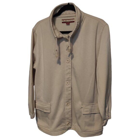 Tudor Court by Haband Cream/Tan Jacket/Coat with Drawstrings Size Large - Picture 1 of 6